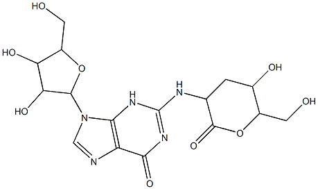 D-ribo-Hexonic acid,2,3-dideoxy-2-[(6,9-dihydro-6-oxo-9--bta--D-ribofuranosyl-1H-purin-2-yl)amino]-,-delta--lactone (9CI)结构式