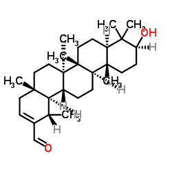 (3β,18α,19α)-3-Hydroxyurs-20-en-30-al Structure