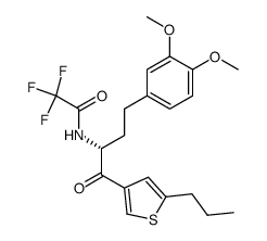 (2R)-4-(3,4-Dimethoxyphenyl)-1-(2-propyl-thien-4-yl)-2-(trifluoroacetyl)-amino-1-butanone结构式