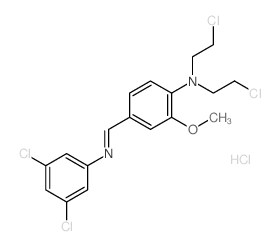 o-Anisidine, N,N-bis (2-chloroethyl)-4-[N-(3, 5-dichlorophenyl)formimidoyl]-, monohydrochloride Structure