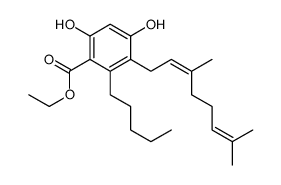 2,4-Dihydroxy-5-[(E)-3,7-dimethyl-2,6-octadienyl]-6-pentylbenzoic acid ethyl ester Structure
