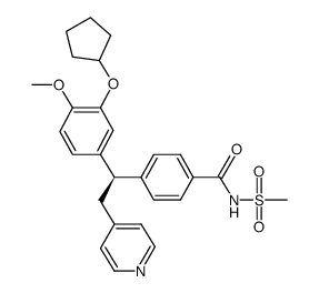 N-{(R)-4-[1-(3-Cyclopentyloxy-4-methoxyphenyl)-2-(pyridin-4-yl)ethyl]benzoyl}methanesulfonamide Structure