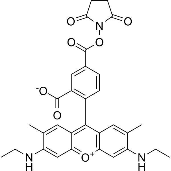 5-Carboxyrhodamine 6G, succinimidyl ester (5-CR 6G, SE) structure