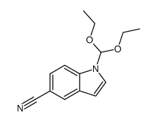 1-Diethoxymethylindole-5-carbonitrile结构式
