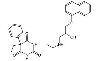 5-ethyl-5-phenylbarbituric acid, compound with 1-(isopropylamino)-3-(1-naphthyloxy)propan-2-ol (1:1) Structure