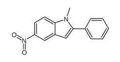 1-甲基-5-硝基-2-苯基-1H-吲哚结构式