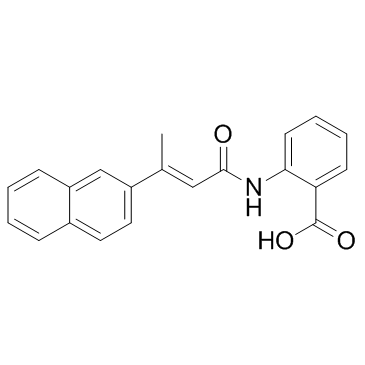 2-[[(2E)-3-(2-萘基)-1-氧代-2-丁烯基]氨基]苯甲酸结构式