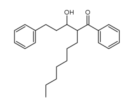 2-(1-hydroxy-3-phenylpropyl)-1-phenylnonan-1-one结构式