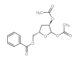 5-O-苯甲酰基-1,2-二-O-乙酰基-3-脱氧-D-呋喃核糖结构式