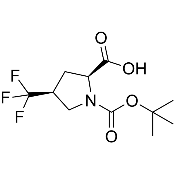 (2S,4S)-N-叔丁氧基羰基-4-三氟甲基脯氨酸结构式
