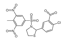 (9CI)-2-(4-氯-3-硝基苯基)-3-[(4-甲基-3,5-二硝基苯基)磺酰基]-噻唑烷结构式