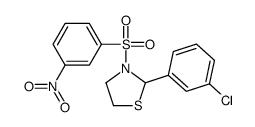 (9CI)-2-(3-氯苯基)-3-[(3-硝基苯基)磺酰基]-噻唑烷结构式