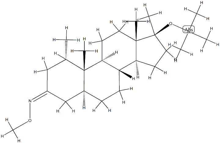 (17S)-1α,17-Dimethyl-17β-(trimethylsiloxy)-5α-androstan-3-one O-methyl oxime Structure