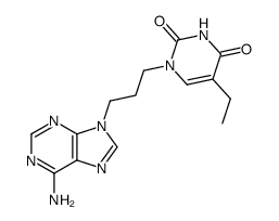 1-[3-(6-amino-purin-9-yl)-propyl]-5-ethyl-1H-pyrimidine-2,4-dione结构式