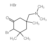 2-bromo-5-[(dimethylamino)methyl]-3,3,5-trimethylcyclohexan-1-one,hydrobromide Structure