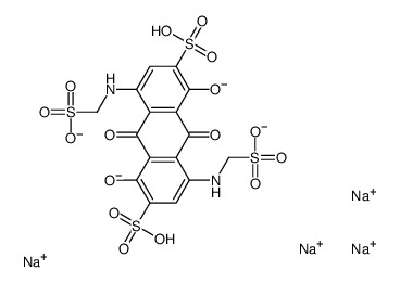tetrasodium 9,10-dihydro-1,5-dihydroxy-9,10-dioxo-4,8-bis[(sulphonatomethyl)amino]anthracene-2,6-disulphonate Structure