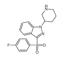 3-(4-fluorophenyl)sulfonyl-1-piperidin-3-ylindazole结构式