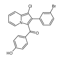 [2-(3-Bromo-phenyl)-1-chloro-indolizin-3-yl]-(4-hydroxy-phenyl)-methanone Structure