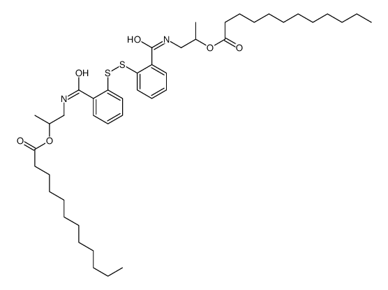 1-[[2-[[2-(2-dodecanoyloxypropylcarbamoyl)phenyl]disulfanyl]benzoyl]amino]propan-2-yl dodecanoate结构式