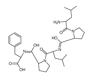 (2S)-2-[[(2S)-1-[(2S)-2-[[(2S)-1-[(2S)-2-amino-4-methylpentanoyl]pyrrolidine-2-carbonyl]amino]-4-methylpentanoyl]pyrrolidine-2-carbonyl]amino]-3-phenylpropanoic acid Structure