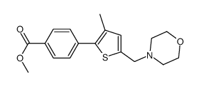 4-(3-methyl-5-morpholin-4-ylmethyl-thiophen-2-yl)-benzoic acid methyl ester结构式