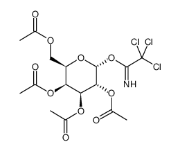 2,3,4,6-四-O-乙酰基-α-D-吡喃半乳糖酰基2,2,2-三氯亚氨乙酸酯结构式