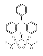 三苯基膦金(I)双(三氟甲磺酰基)亚氨酸酯结构式