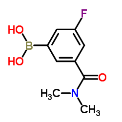 5-(二甲基氨甲酰基)-3-氟苯基硼酸结构式