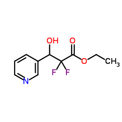 2,2-二氟-3-羟基-(3-吡啶基)丙酸乙酯结构式