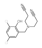 3-[2-cyanoethyl-[(3,5-dichloro-2-hydroxy-phenyl)methyl]amino]propanenitrile Structure