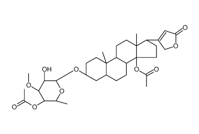 [(3R,6R)-6-[[(3S,5R,10S,13R,14S,17R)-14-acetyloxy-10,13-dimethyl-17-(5-oxo-2H-furan-3-yl)-1,2,3,4,5,6,7,8,9,11,12,15,16,17-tetradecahydrocyclopenta[a]phenanthren-3-yl]oxy]-5-hydroxy-4-methoxy-2-methyloxan-3-yl] acetate Structure
