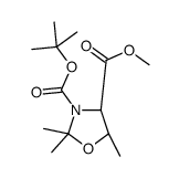 4-Methyl 3-(2-methyl-2-propanyl) (4S,5R)-2,2,5-trimethyl-1,3-oxaz olidine-3,4-dicarboxylate结构式
