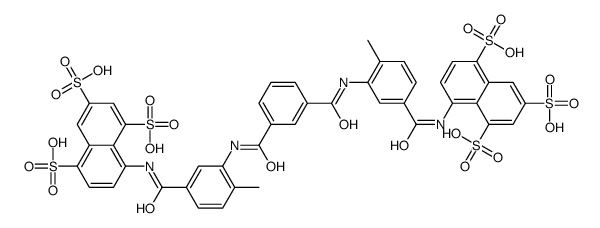 8-[[4-methyl-3-[[3-[[2-methyl-5-[(4,6,8-trisulfonaphthalen-1-yl)carbamoyl]phenyl]carbamoyl]benzoyl]amino]benzoyl]amino]naphthalene-1,3,5-trisulfonic acid Structure