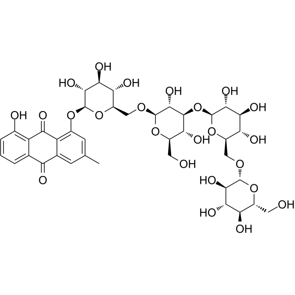Chrysophanol 1-O-beta-tetraglucoside Structure
