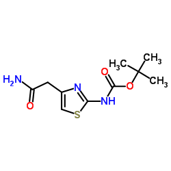 2-Methyl-2-propanyl [4-(2-amino-2-oxoethyl)-1,3-thiazol-2-yl]carbamate Structure