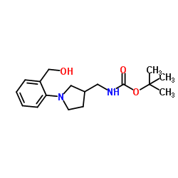 2-Methyl-2-propanyl ({1-[2-(hydroxymethyl)phenyl]-3-pyrrolidinyl}methyl)carbamate Structure