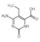 4-Pyrimidinecarboxylicacid, 6-amino-5-ethyl-1,2-dihydro-2-oxo-结构式