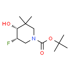 顺式-3-氟-4-羟基-5,5-二甲基哌啶-1-甲酸叔丁酯结构式