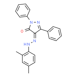 4-[(2,4-dimethylphenyl)hydrazono]-2,5-diphenyl-2,4-dihydro-3H-pyrazol-3-one结构式