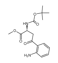 (2S)-Methyl 2-(N-tert-butoxycarbonylamino)-4-oxo-4-(2'-aminophenyl)butanoate结构式