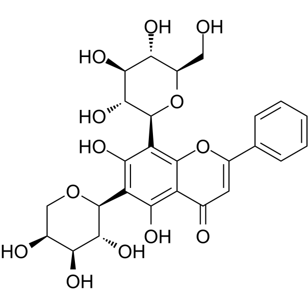 白杨素 6-C-阿拉伯糖 8-C-葡萄糖苷结构式