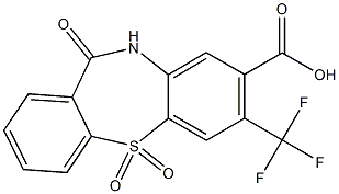 11-oxo-7-(trifluoromethyl)-10,11-dihydrodibenzo[b,f][1,4]thiazepine-8-carboxylic acid 5,5-dioxide结构式