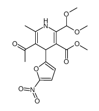 methyl 5-acetyl-2-dimethoxymethyl-6-methyl-4-(5-nitrofuran-2-yl)-1,4-dihydropyridine-3-carboxylate Structure