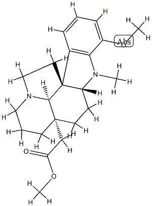 1-Methyl-17-methoxyaspidospermidin-21-oic acid methyl ester结构式