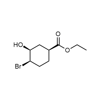 (1S,3S,4R)-4-溴-3-羟基环己烷-1-甲酸乙酯结构式