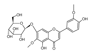 7-(β-D-Glucopyranosyloxy)-4',5-dihydroxy-3',6-dimethoxyflavone structure