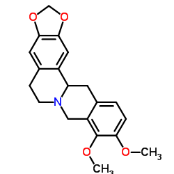 6H-Benzo[g]-1,3-benzodioxolo[5,6-a]quinolizine,5,8,13,13a-tetrahydro-9,10-dimethoxy- structure