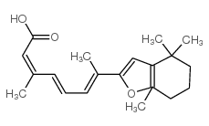 (2E,4E,6E)-7-(4,4,7a-trimethyl-2,5,6,7-tetrahydrobenzofuran-2-yl)-3-me thyl-octa-2,4,6-trienoic acid Structure