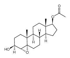 4α,5-epoxy-3β-hydroxy-5α-androstan-17β-yl acetate结构式