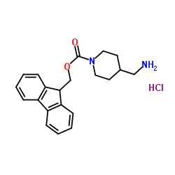 (9H-Fluoren-9-yl)methyl 4-(aminomethyl)piperidine-1-carboxylate hydrochloride structure